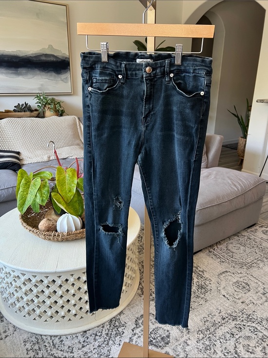Good American Denim - Good American Black Distressed Skinny Jeans